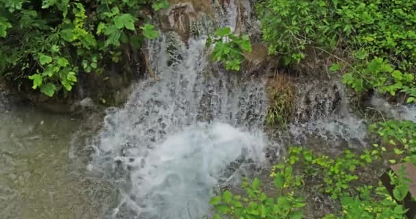 Skradins Waterfall Skradinski Buk Parque Natural Krka Cerca Sibenik Damaltia — Vídeo de stock