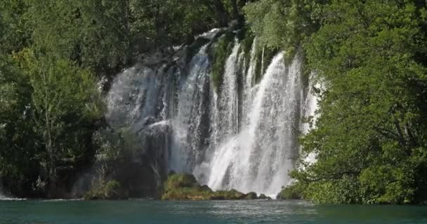Rog Waterfall Roski Slap Krka Natural Park Sibenik Damaltia Croatia — 图库视频影像