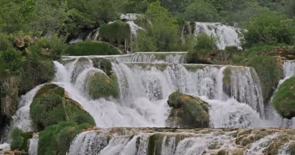 Wodospad Skradins Skradinski Buk Krka Natural Park Blisko Sibenika Damaltii — Wideo stockowe