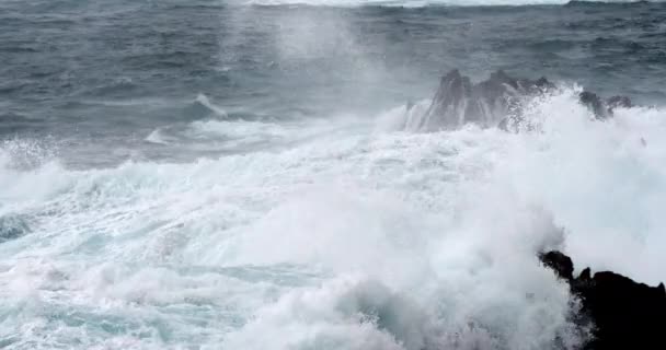Ondas Fortes Mar Vista Panorâmica Paisagem Marinha — Vídeo de Stock