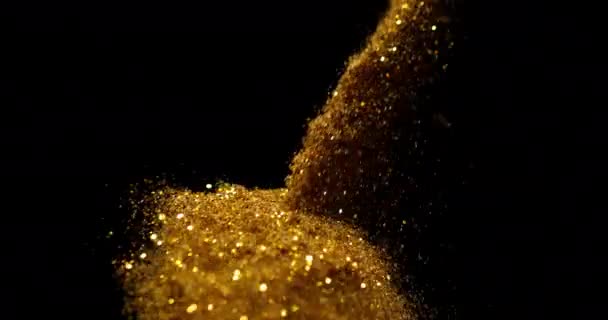 金色の輝きの抽象的な流れ — ストック動画