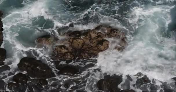 Vagues Fortes Dans Mer Vue Panoramique Sur Paysage Marin — Video