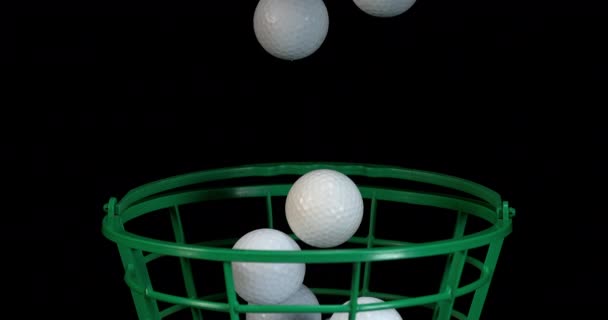 Golfballen Donkere Achtergrond — Stockvideo