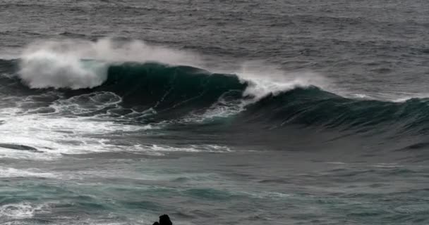 Ondas Fortes Mar Vista Panorâmica Paisagem Marinha — Vídeo de Stock