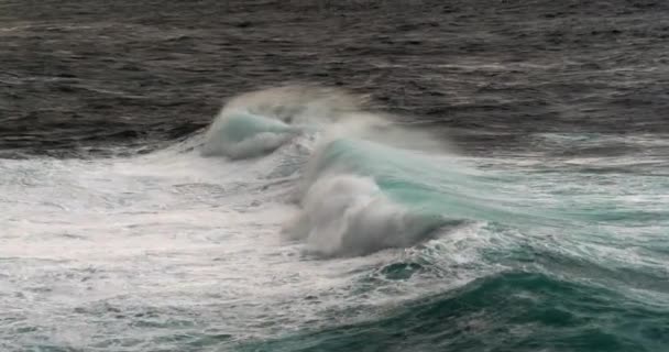 Sterke Golven Zee Zeegezicht Landschappelijk Uitzicht — Stockvideo