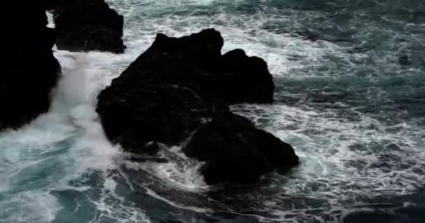 Vagues Fortes Dans Mer Vue Panoramique Sur Paysage Marin — Video