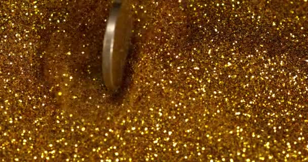 Abstract Flow Golden Glitter — Stock Video