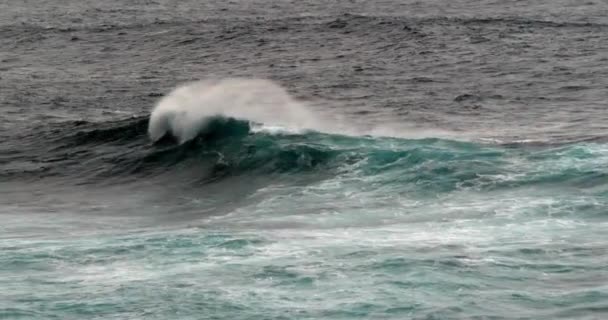 Ondas Fortes Mar Vista Panorâmica Paisagem Marinha — Vídeo de Stock