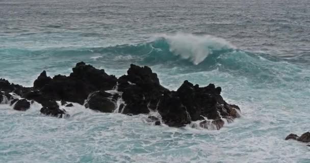 Ondas Fortes Mar Vista Panorâmica Paisagem Marinha — Vídeo de Stock