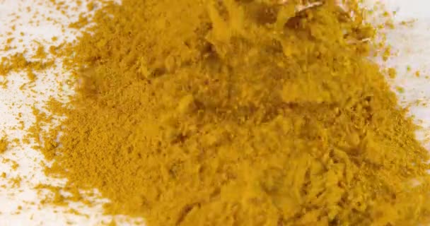 Dried Ginger Powder Close — Stock Video