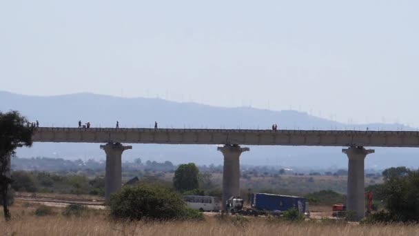 Anläggning Höghastighetståglinjen Kenya Nairobi Park Real Time — Stockvideo