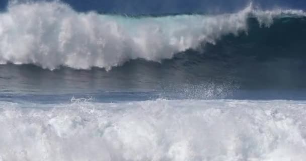Сильные Волны Штормовом Море — стоковое видео