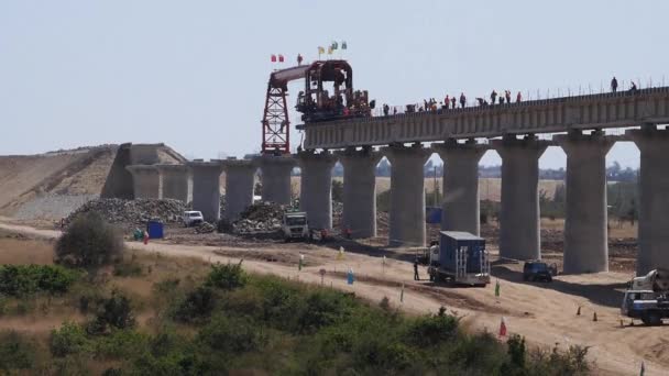 Construcción Puentes Coacción Citar — Vídeo de stock