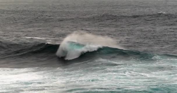 Vagues Fortes Dans Mer Vue Panoramique Sur Paysage Marin — Video