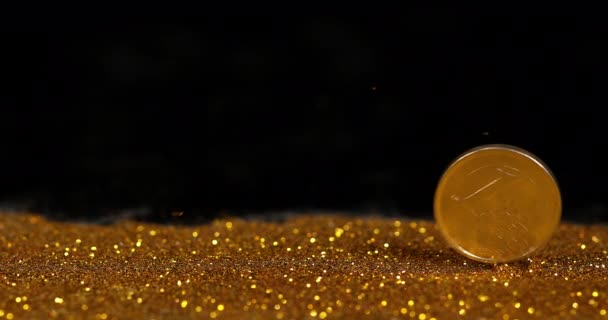 Abstrakcyjny Przepływ Złotego Brokatu — Wideo stockowe