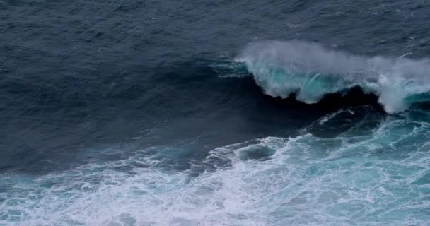 Сильные Волны Море Морской Пейзаж — стоковое видео