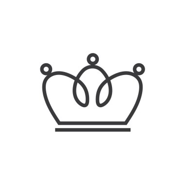 Crown line element simgesi vektör tasarım şablonu ağı