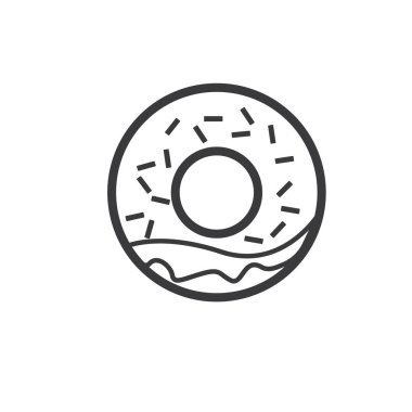 donut çizgisi simgesi vektör element konsepti tasarım şablonu ağı