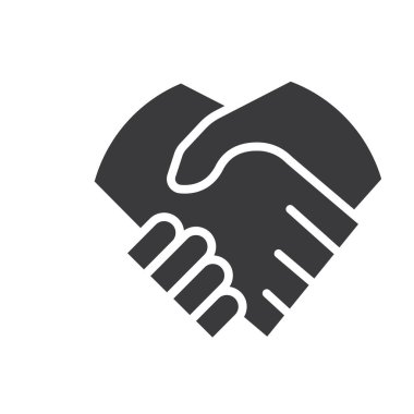 siyah el sıkışması simge vektör tasarım elementi şablonu ağı