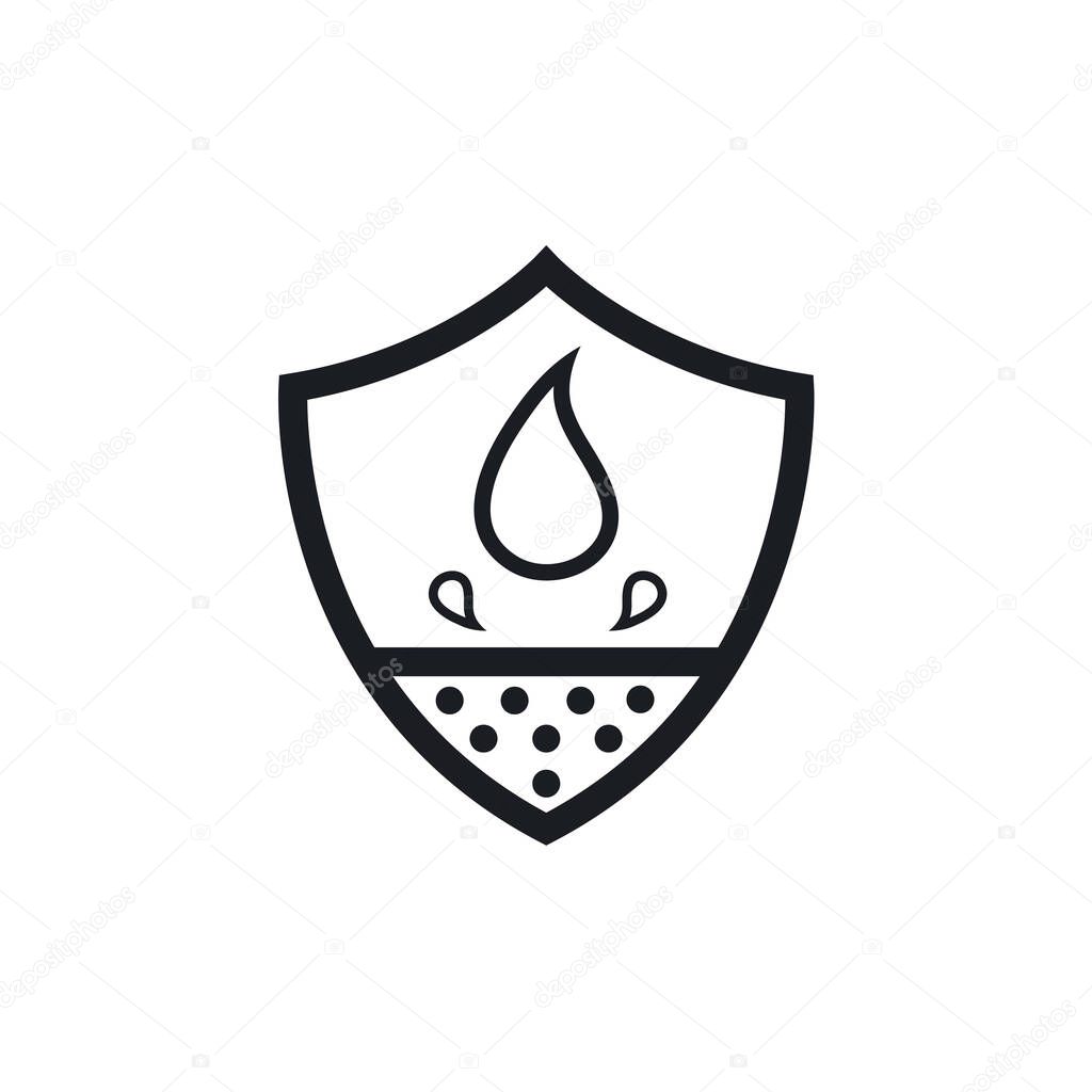 Water resistance or water proof icon vector concept design template web