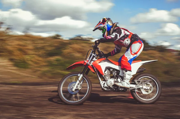 Mujer Enduro Motocross Movimiento Deseo Victoria Dinámica Velocidad — Foto de Stock