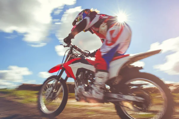 Mujer Enduro Motocross Movimiento Deseo Victoria Dinámica Velocidad — Foto de Stock