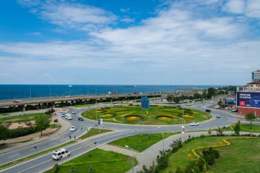 Trabzon, Türkiye - Haziran 2018: Trabzon şehir merkezinin görünümü, Türkiye. Trabzon, Karadeniz'in türkiye'de önemli bir liman kentidir..