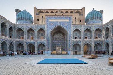 Samarkand, Uzbekistan - September, 2018: The Registan square in Samarkand, Uzbekistan. Registan is famous for its beautiful architecture and colorful mosaic decoration.