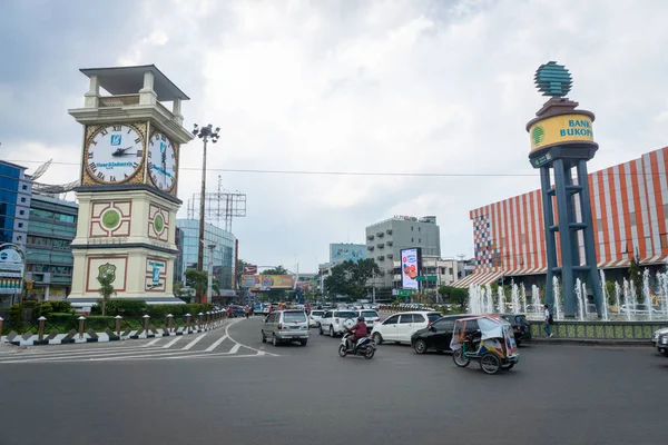 Medan Indonezja Styczeń 2018 Ulica Medan Ruchu Centralnej Części Medan — Zdjęcie stockowe