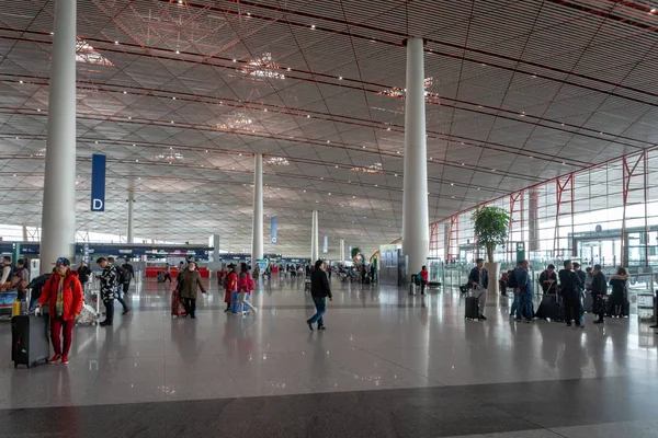 Пекин Китай Октябрь 2017 Международный Аэропорт Пекин Столичный Терминал Вылета — стоковое фото