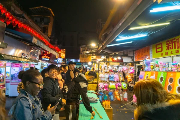 Taipei Taiwan März 2019 Shilin Night Market Und Crowd Visitors — Stockfoto