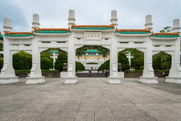 Taipei Taiwan Março 2019 Arquitetura Museu Palácio Nacional Visitantes Redor — Fotografia de Stock