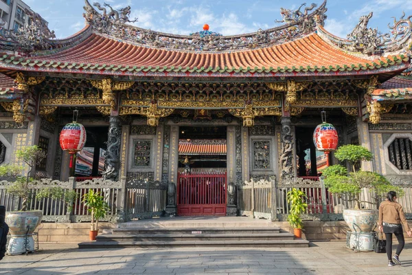 Taipei Taiwán Marzo 2019 Templo Long Shan Visitantes Taipei Templo — Foto de Stock