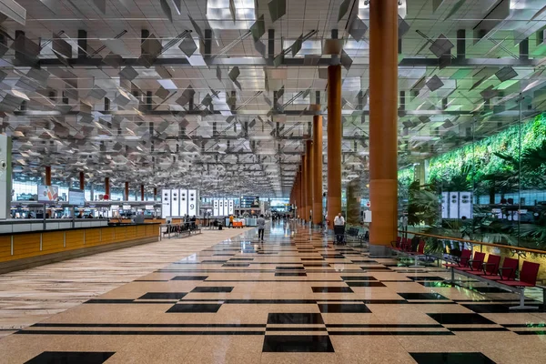 Сінгапур Січень 2019 Сінгапурська Архітектура Пасажири Сінгапур Аеропорт Чангі Один — стокове фото