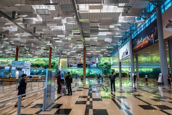 Singapur Enero 2019 Singapur Changi Airport Architecture Passengers Singapur Aeropuerto — Foto de Stock