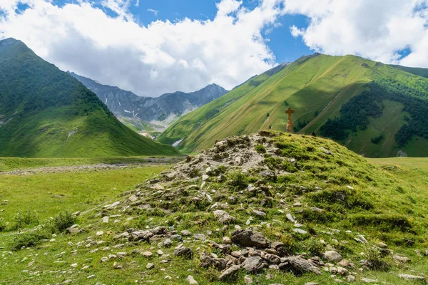 Truso Valley Gorge Trekking Caminhadas Paisagem Rota Kazbegi Geórgia Truso — Fotografia de Stock