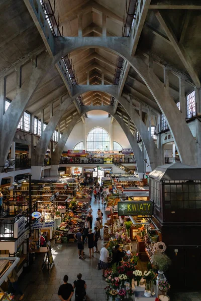 Wroclaw Polen August 2019 Breslauer Markthalle Lebensmittelmarkt Stadtzentrum Von Wroclaw — Stockfoto