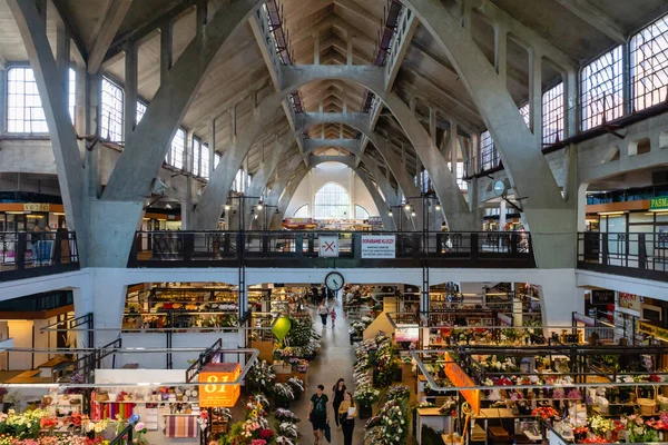 Wroclaw Polsko Srpen 2019 Wroclaw Market Hall Architektura Shope Vnitřní — Stock fotografie