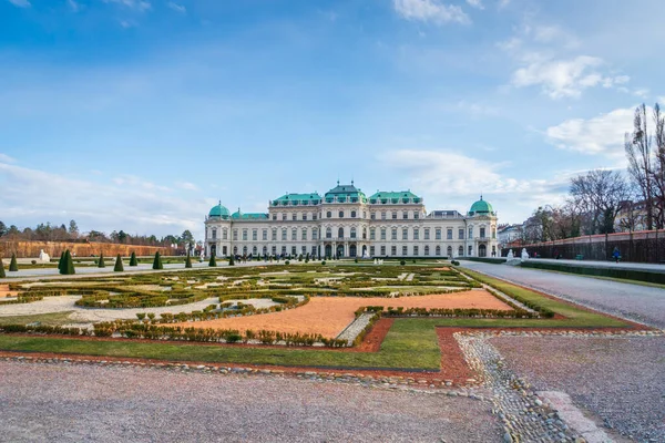 Vienna Austria March 2020 Belvedere Palace Park Popular Historical Architecture — Stock Photo, Image