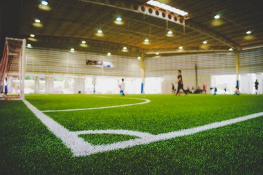 Köşe satır kapalı futbol futbol eğitim alanının