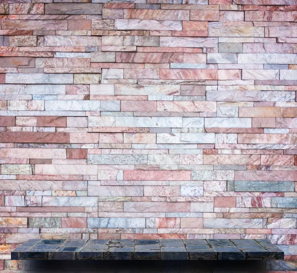 Orange Pink Rock Layers Wall Shelf Display — Stock Photo, Image