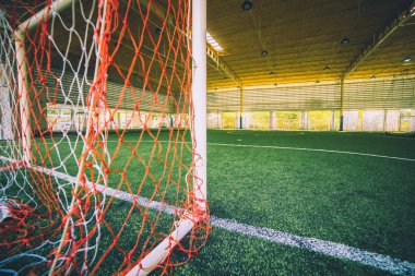 Goal Line of an indoor football soccer training field clipart