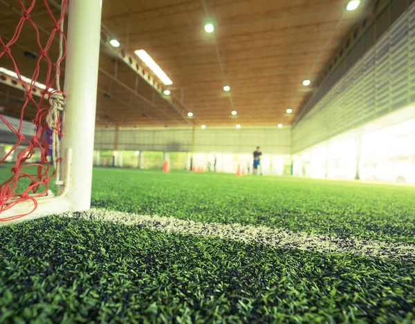 Goal Line Indoor Football Soccer Training Field — Stock Photo, Image