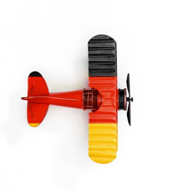 Almanya Ulusal Bayrağı seyahat Metal oyuncak uçak whit izole