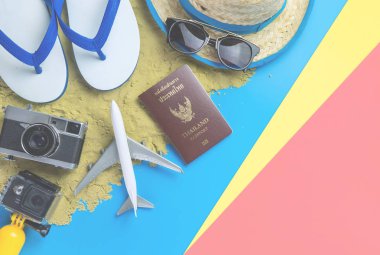 Kum mavi sarı pembe ba Plaj Yaz Tatili seyahat moda