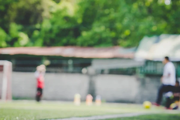 Voetbal Academie veld voor kinderen training wazig voor backgroun — Stockfoto