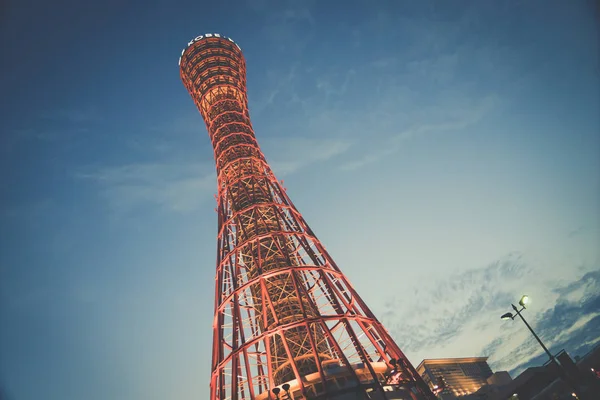 The Red Kobe Port Tower view from the base, Kansai Japan — Stock Photo, Image