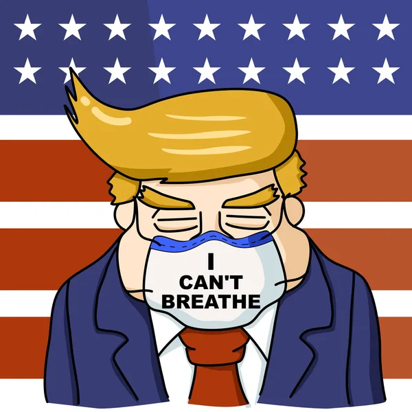 Maja 2020 Donald Trump Masce Mówi Nie Mogę Oddychać Wektor — Zdjęcie stockowe