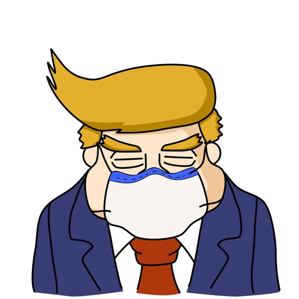 Americano Loira Homem Negócios Está Vestindo Máscara Para Covid Proteção — Fotografia de Stock