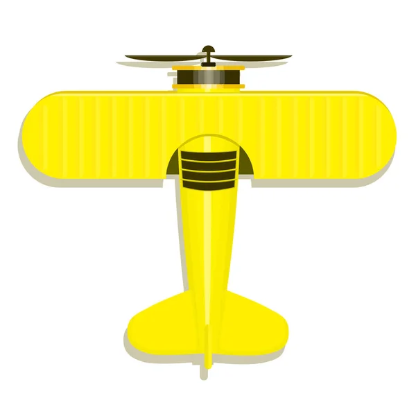 Plano Brinquedo Metal Amarelo Isolado Branco — Vetor de Stock